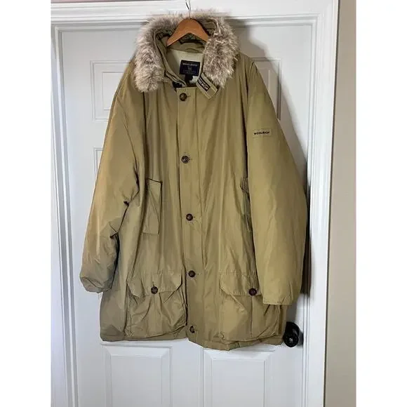 Vintage Arctic Parka in Ramar Cloth with Detachable Fur Trim Size 4XL